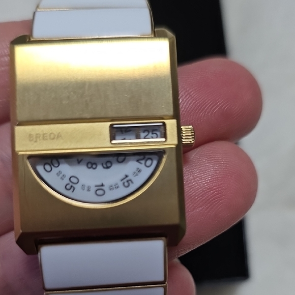 Breda Gold and White Women's Pulse Watch - Picture 3 of 5